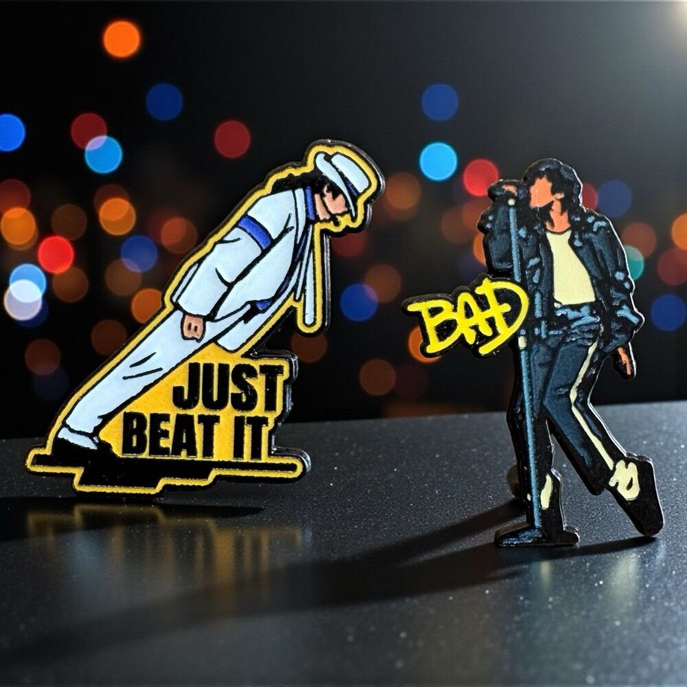 Michael Jackson Pins • Smooth Criminal “Just Beat It” + Bad Era • Pop Icon Set